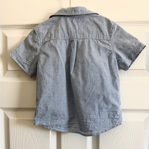 H&M Kids Blue Stripped with small dots Button Down Shirt. Size 3-4Y - Picture 2 of 2